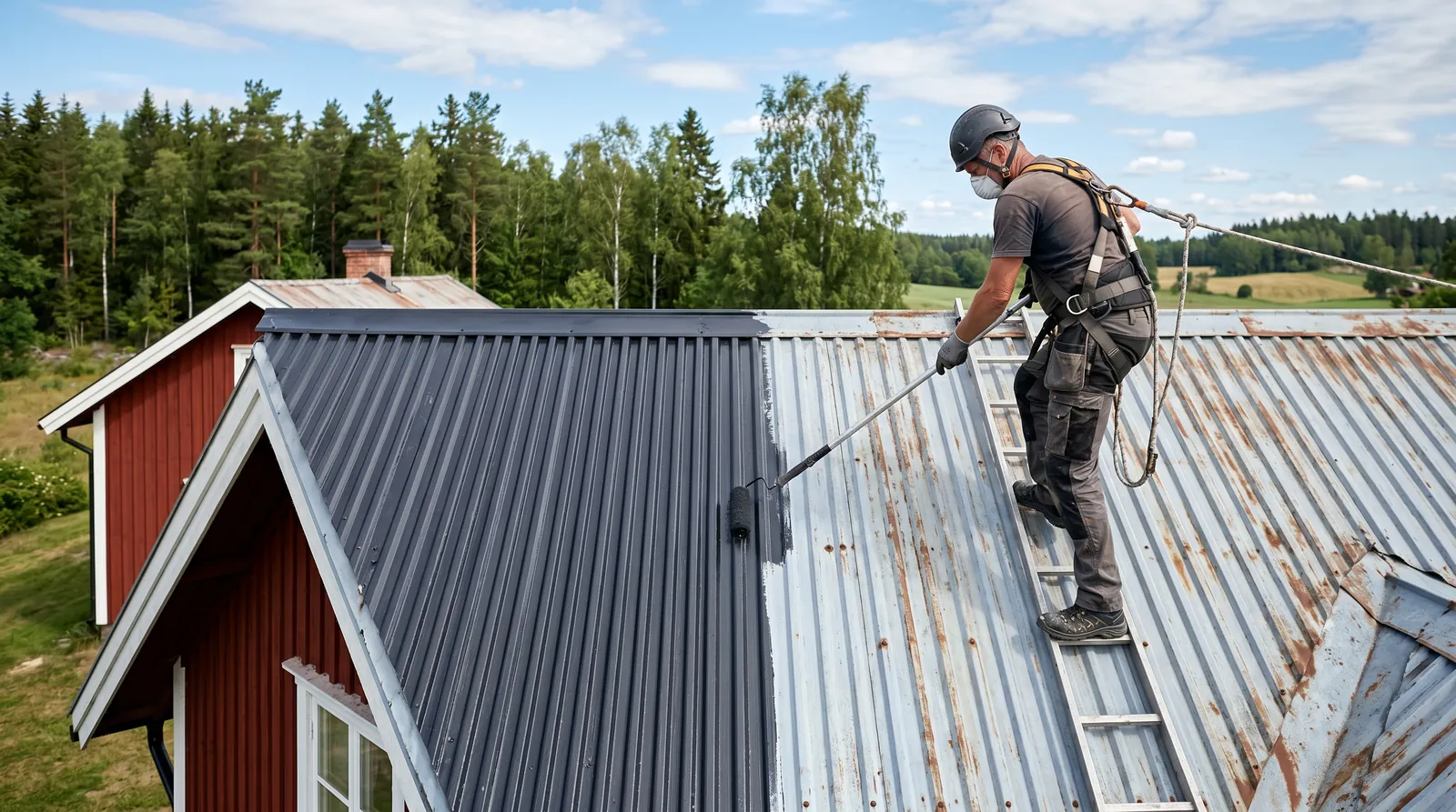 Måla plåttak – guide