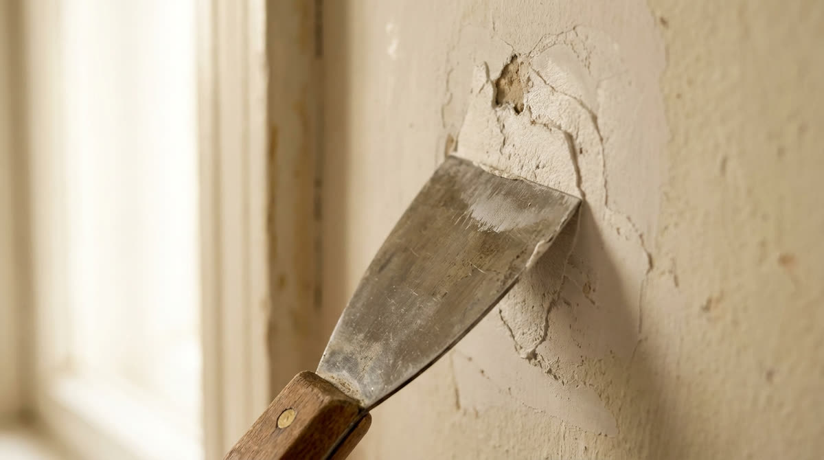 Noggrann spackling ger en jämn yta innan målningen.